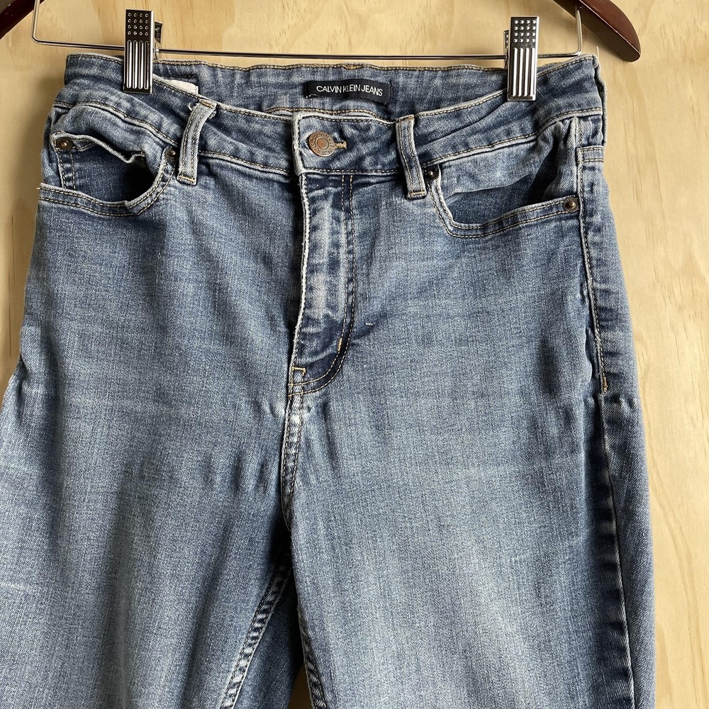 Calvin Klein Jeans Womens 8 29 Medium Wash Blue Mid Rise Skinny Repreve Denim
